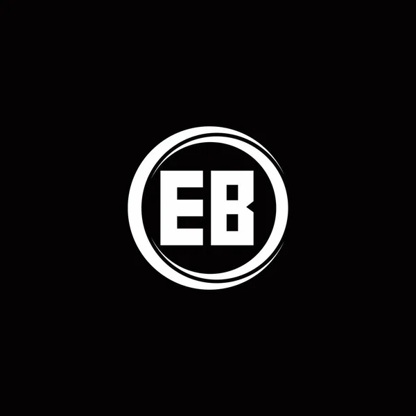 Eb标识首字母单字 圆片圆形设计模板 黑色背景隔离 — 图库矢量图片