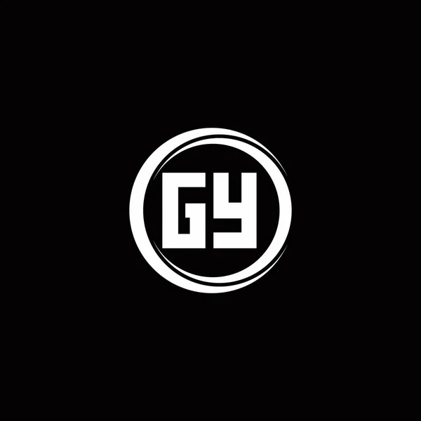 Логотип Начальная Монограмма Буквы Кругом Ломтик Округлый Шаблон Дизайна Изолированы — стоковый вектор