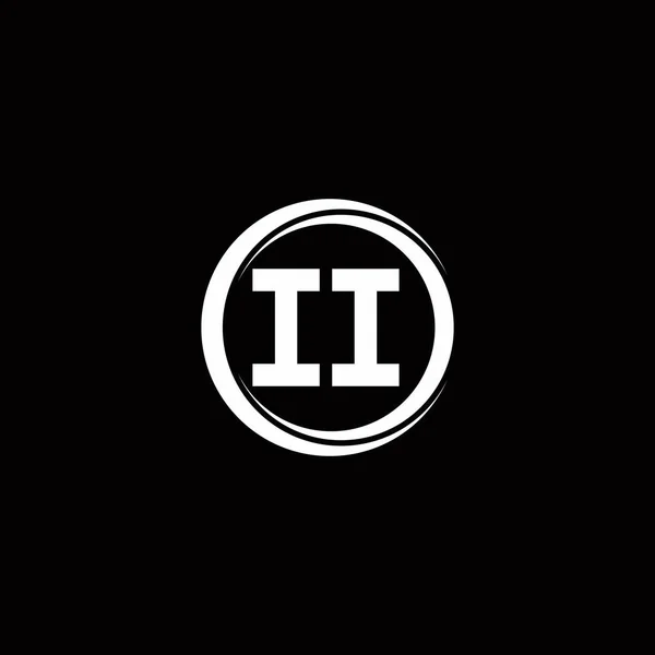 Logo Eerste Letter Monogram Met Cirkel Gesneden Afgeronde Ontwerp Template — Stockvector