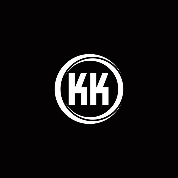 Logosu Ilk Harf Monogramı Daire Dilimi Yuvarlak Tasarım Şablonu Siyah — Stok Vektör