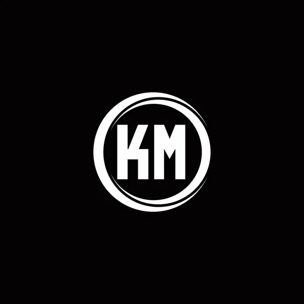 Logotyp Första Bokstaven Monogram Med Cirkel Skiva Rundad Design Mall — Stock vektor