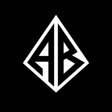 Prizma şekilli tasarım şablon ikonuna sahip AB logo harfleri monogram modern