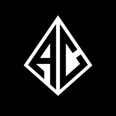 Prizma şekilli tasarım şablon ikonu modern AC logo harfleri.