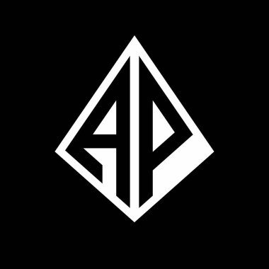 Prizma şekilli tasarım şablon ikonu modern AP logo harfleri monogram