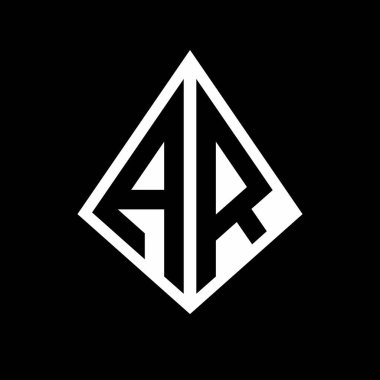 AR logo harfleri prizma şekilli tasarım şablon ikonu modern