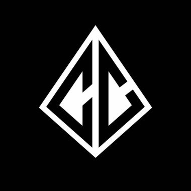 Prizma şekilli tasarım şablon ikonu modern CC logo harfleri.