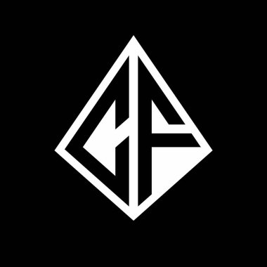 Prizma şekilli tasarım şablon ikonu modern CF logo harfleri.