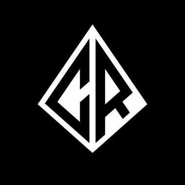 Prizma şekilli tasarım şablon ikonu modern CR logo harfleri.