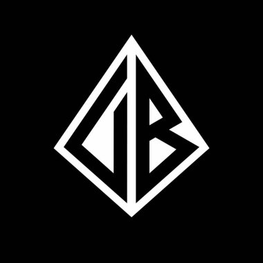 Prizma şekilli tasarım şablon ikonu modern DB logo harfleri.