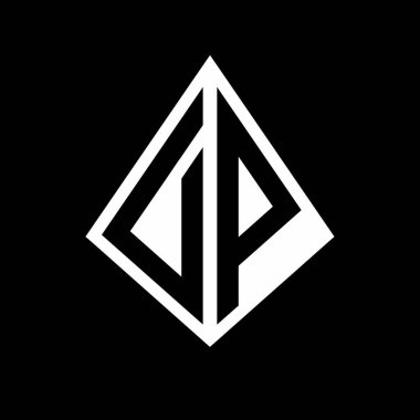 Prizma şekilli tasarım şablonu olan DP logo harfleri monogram vektör simgesi modern