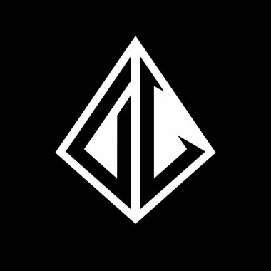 Prizma şekilli tasarım şablon ikonu modern DV logo harfleri.