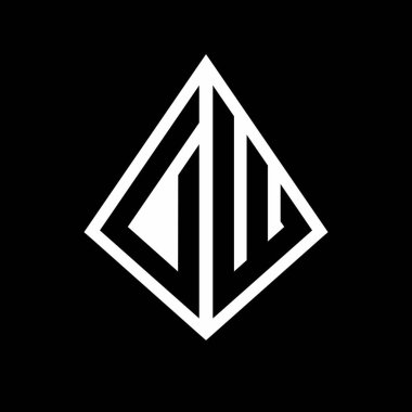 Prizma şekilli tasarım şablon ikonu modern DW logo harfleri.