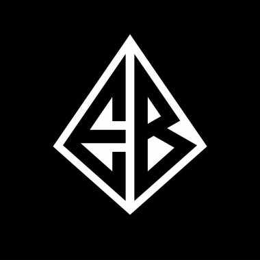 Prizma şekilli tasarım şablon ikonu modern EB logo harfleri.