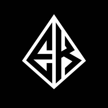 Prizma şekilli tasarım şablon ikonu modern EK logo harfleri