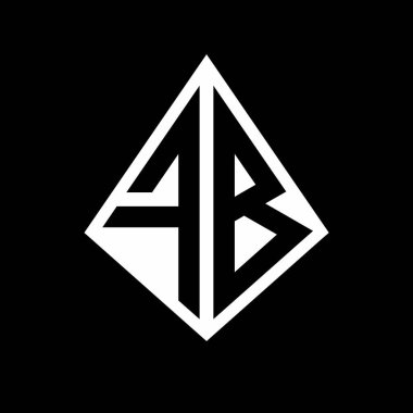 Prizma şekilli tasarım şablon ikonu modern FB logo harfleri.