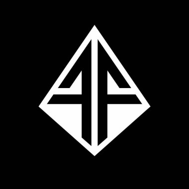 FF logo harfleri prizma şekilli tasarım şablon ikonu modern