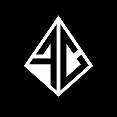 Prizma şekilli tasarım şablon ikonu modern FC logo harfleri.