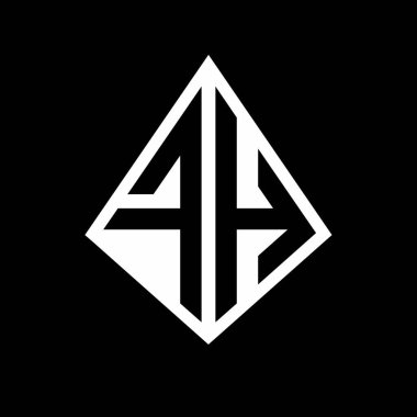 Prizma şekilli tasarım şablon ikonu modern FH logo harfleri.