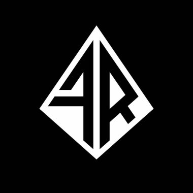 Prizma şekilli tasarım şablon ikonu modern FR logo harfleri.