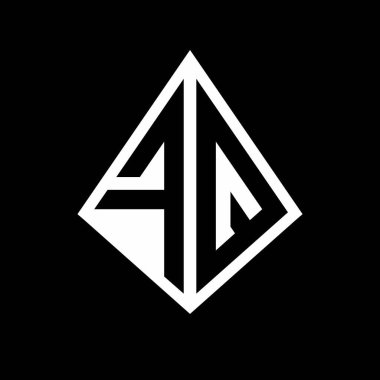 Prizma şekilli tasarım şablon ikonu modern FQ logo harfleri.