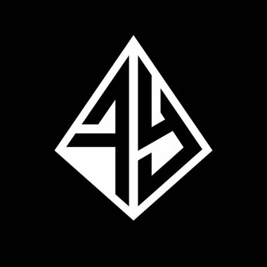 Prizma şekilli tasarım şablon ikonu olan FY logo harfleri monogram modern