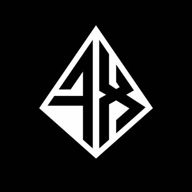 Prizma şekilli tasarım şablon ikonu olan FX logo harfleri monogram modern