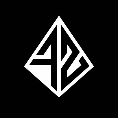 Prizma şekilli tasarım şablon ikonu modern FZ logo harfleri.