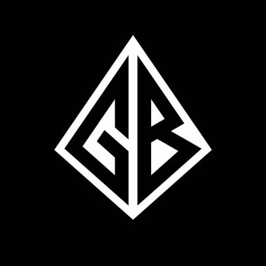 Prizma şekilli tasarım şablon ikonu modern GB logo harfleri monogram
