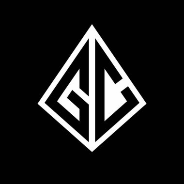 Prizma şekilli tasarım şablon ikonu modern olan GC logo harfleri monogram