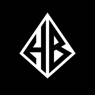 Prizma şekilli tasarım şablonu olan HB logo harfleri monogram.