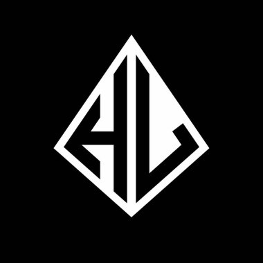 Prizma şekli tasarım şablonu olan HL logo harfleri monogram vektör simgesi modern