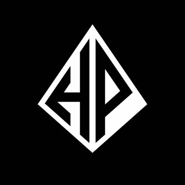 Prizma şekilli tasarım şablonu olan HP harfleri monogram vektör simgesi modern