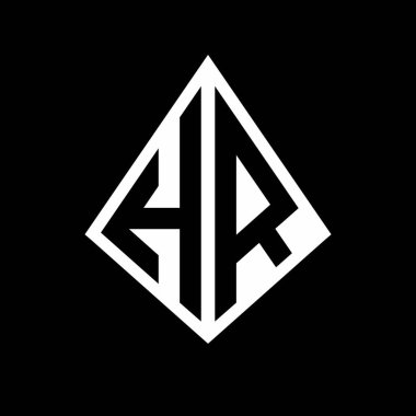 Prizma şekilli tasarım şablonu olan HR logo harfleri monogram.