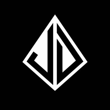 Prizma şekilli tasarım şablon ikonu modern JD logo harfleri.