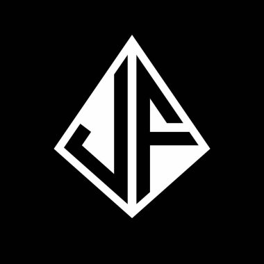 Prizma şekilli tasarım şablon ikonu modern JF logo harfleri.