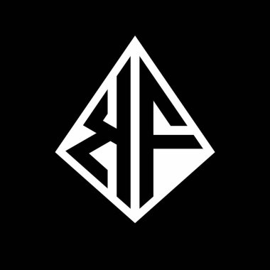 Prizma şekilli tasarım şablon ikonu modern KF logo harfleri.