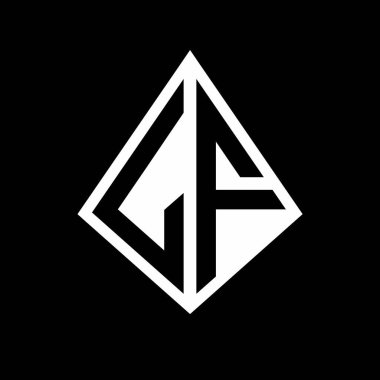 Prizma şekilli tasarım şablon ikonu modern LF logo harfleri monogram