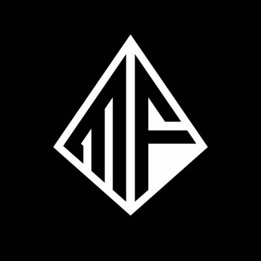 Prizma şekilli tasarım şablon ikonu modern MF logo harfleri.