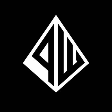 Prizma şekilli tasarım şablon ikonu modern PW logo harfleri.