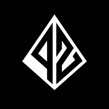 Prizma şekilli tasarım şablon ikonu modern PZ logo harfleri.