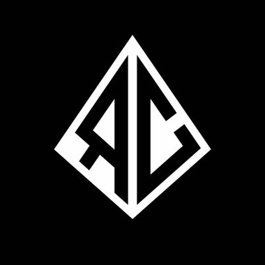 Prizma şekilli tasarım şablon ikonu modern RC logo harfleri.