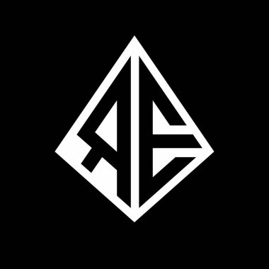 Prizma şekilli tasarım şablon ikonuna sahip RE logo harfleri monogram modern