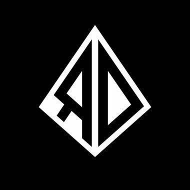 Prizma şekilli tasarım şablon ikonu modern RO logo harfleri.