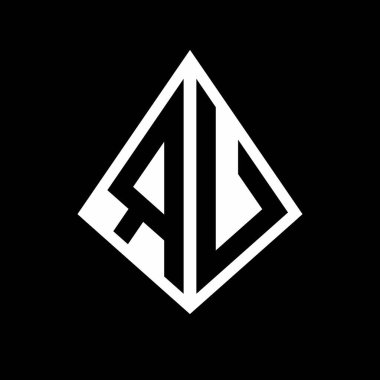 Prizma şekilli tasarım şablon ikonu modern RU logo harfleri.