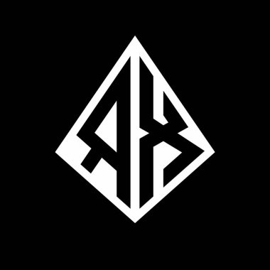 Prizma şekilli tasarım şablon ikonu modern RX logo harfleri.