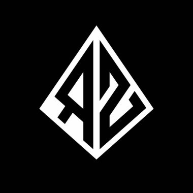 Prizma şekilli tasarım şablon ikonu modern RZ logo harfleri.