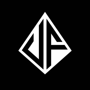 Prizma şekilli tasarım şablon ikonu modern UF logo harfleri.