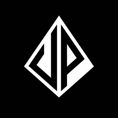 UP logo harfleri prizma şekilli tasarım şablon ikonu modern