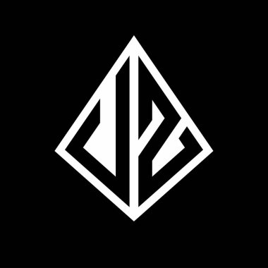 Prizma şekli tasarım şablonu olan UZ logo harfleri monogram vektör simgesi modern