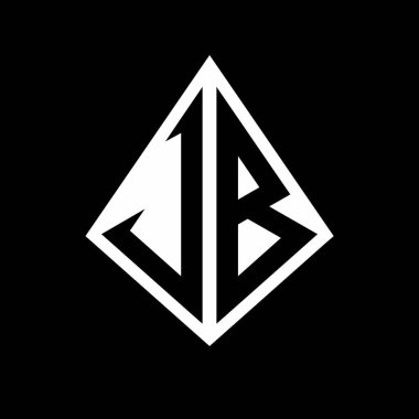 Prizma şekilli tasarım şablonu olan VB logo harfleri monogram.